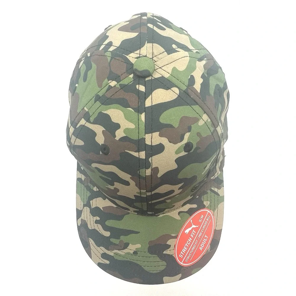 Puma Mens Baseball Cap Camo Stretch Fit Small S/M Structured‎ Fit New NWOT